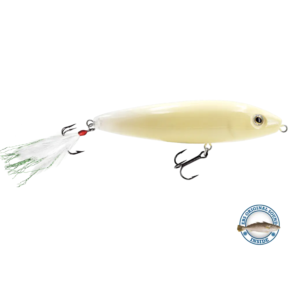 Pro Sizzle Walk-the-Dog Topwater with Illuminated Tail – EBS Sound Technology | Color: Natural Perch Sexy Melon XXX
