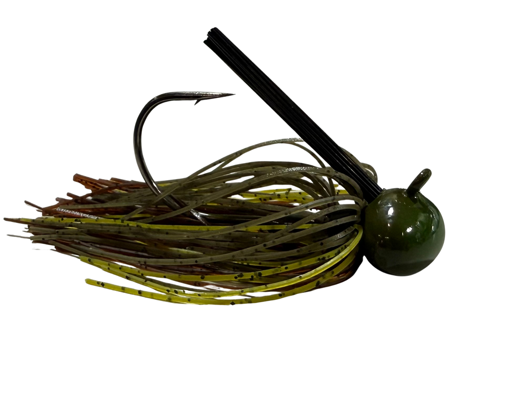 Pulse Fish Elite Football Jig – Bottom-Contact Bass for Deep Structure | Color: PB&J TN Craw Green Pumpkin Chartreuse
