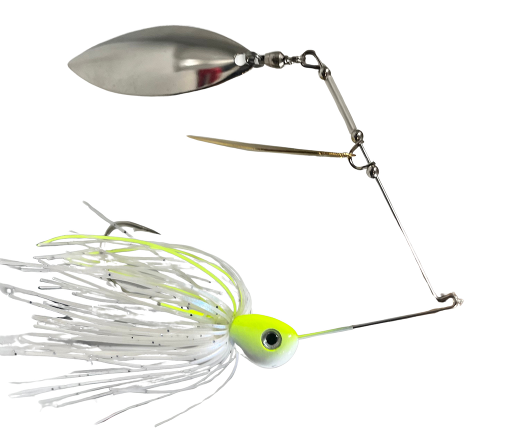 Pulse Fish Lures Double Willow Blade Spinnerbait - 3/8 oz / Glimmertreuse
