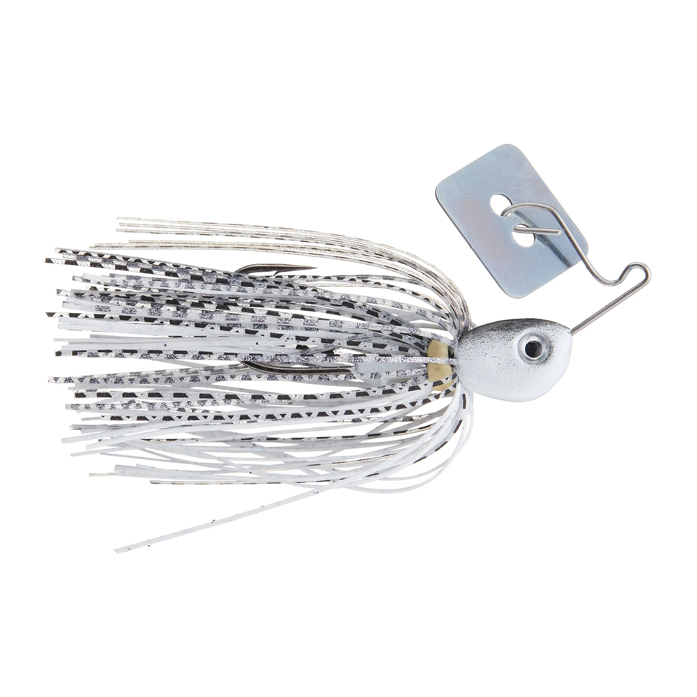 Pulse Fish Side Piece – Wire Frame Bladed Jig with Unique Hunting Action | Color: Black/Blue Bluegill Chartreuse/White