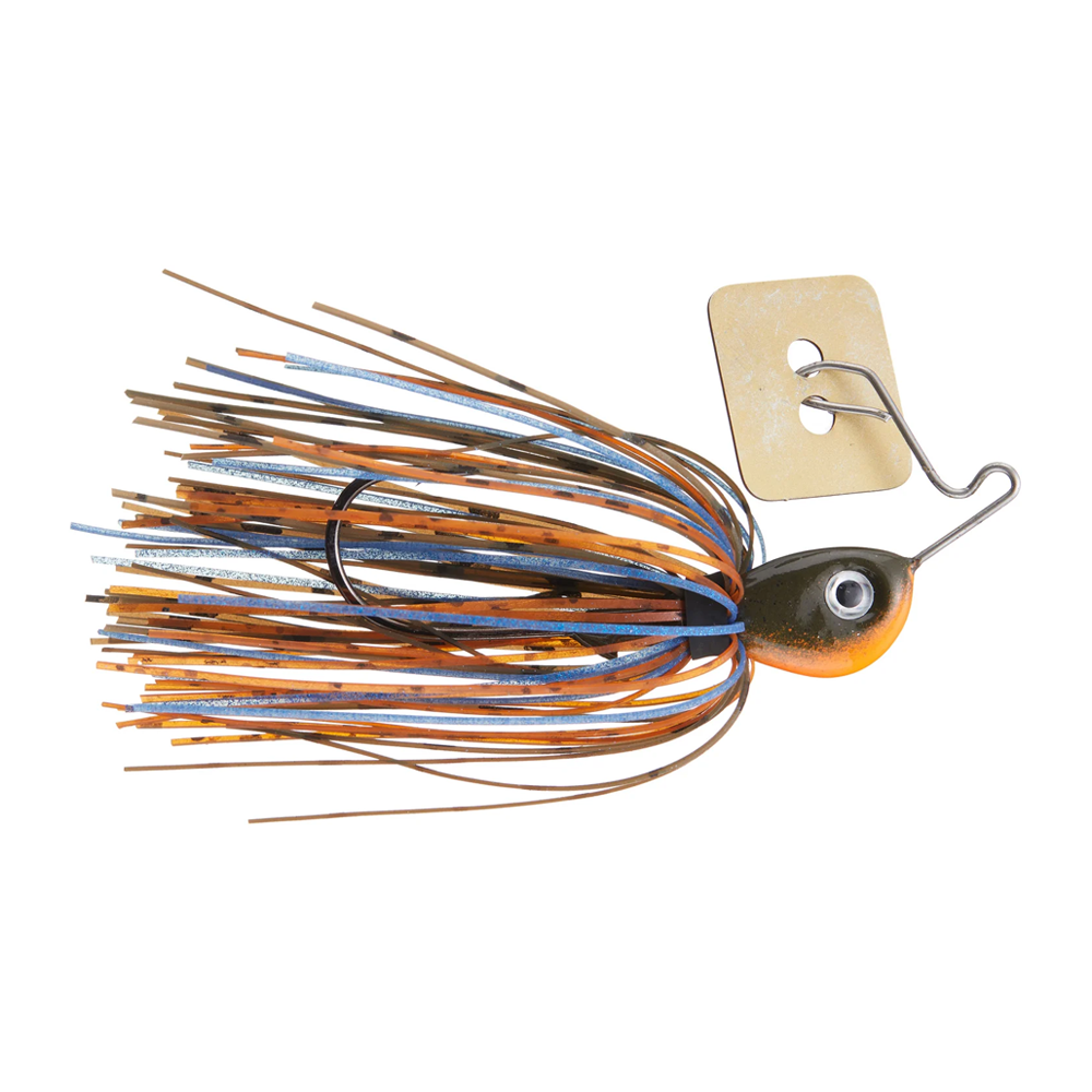 Pulse Fish Side Piece – Wire Frame Bladed Jig with Unique Hunting Action | Color: Black/Blue Bluegill Chartreuse/White