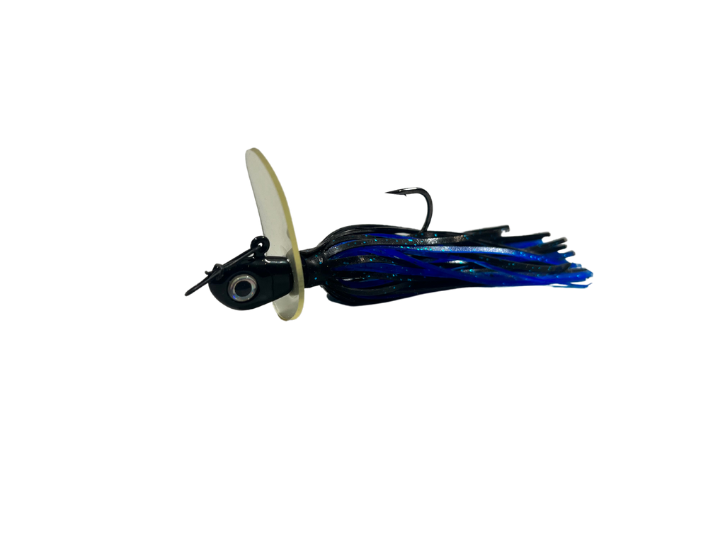 Pulse Fish Skirted Jig – Semi-Weedless Bass (Limited Edition) | Size: 1/4oz 5/8oz | Color: Black/Blue Junebug