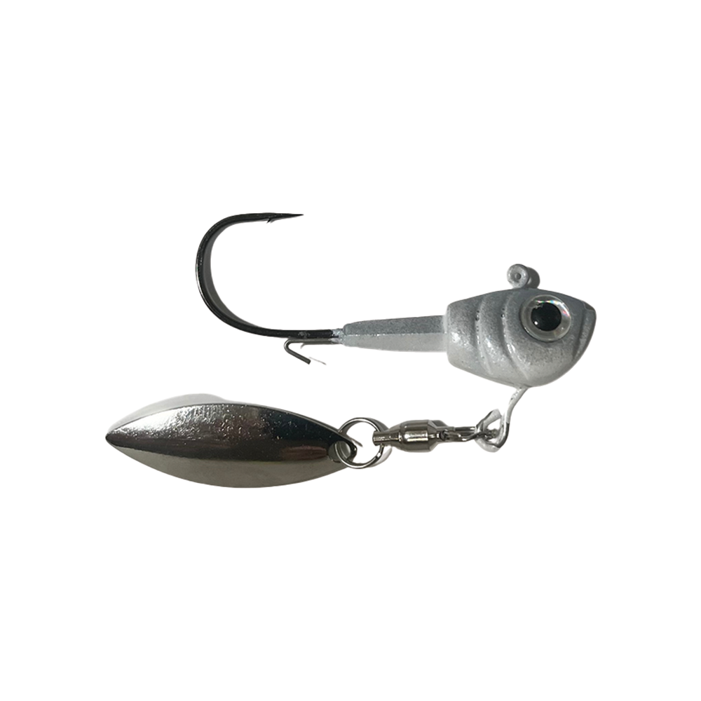 Pulse Fish Spinnin’ PJ – Matt Arey Signature Underspin | Size: 3/8 oz 1/4 1/2 | Color: Pearl Albino Smokie TN Shad