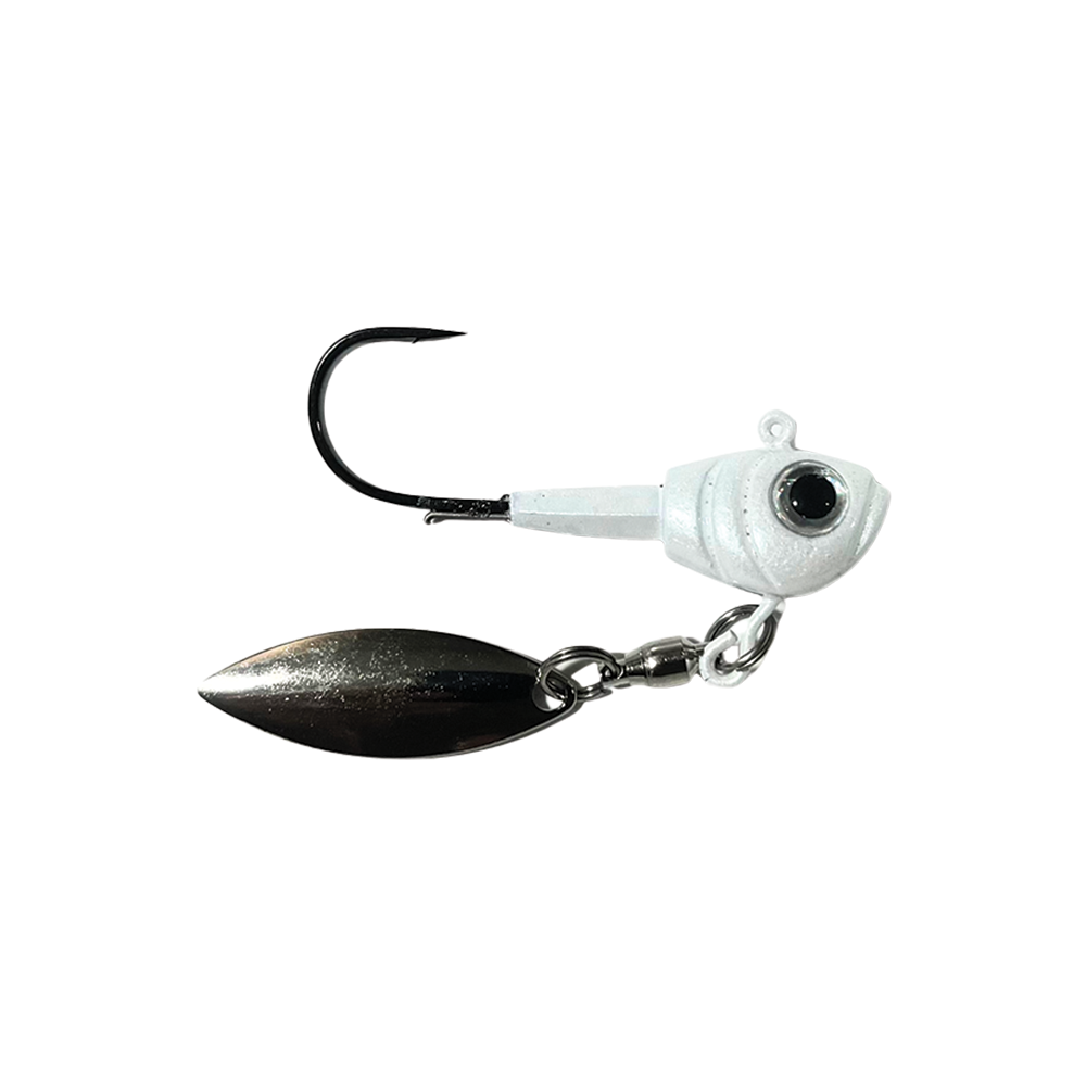 Pulse Fish Spinnin’ PJ – Matt Arey Signature Underspin | Size: 3/8 oz 1/4 1/2 | Color: Pearl Albino Smokie TN Shad