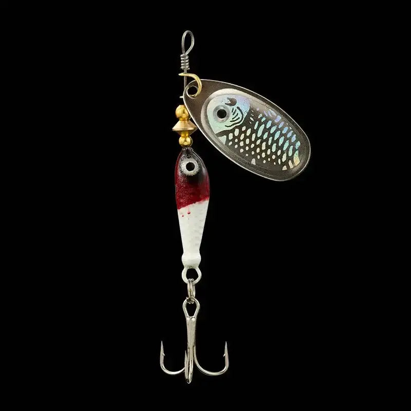 Rotating Metal Spinner Fishing Lure 9.1g 7cm – Sequin Hard Bait with Treble Hook for Bass Pike Carp & Trout | Color: