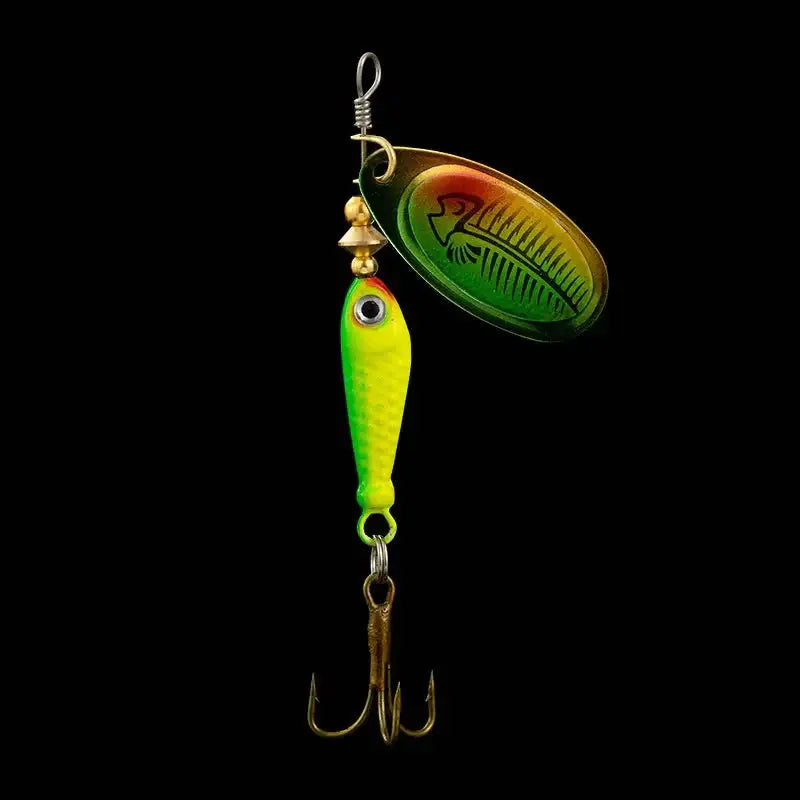 Rotating Metal Spinner Fishing Lure 9.1g 7cm – Sequin Hard Bait with Treble Hook for Bass Pike Carp & Trout | Color: