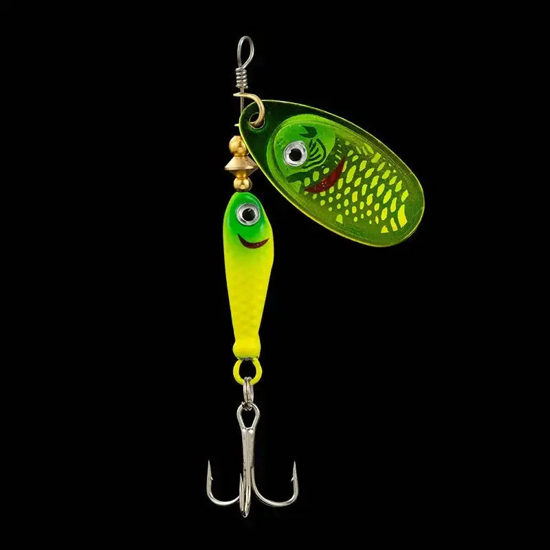 Rotating Metal Spinner Fishing Lure 9.1g 7cm – Sequin Hard Bait with Treble Hook for Bass Pike Carp & Trout | Color: