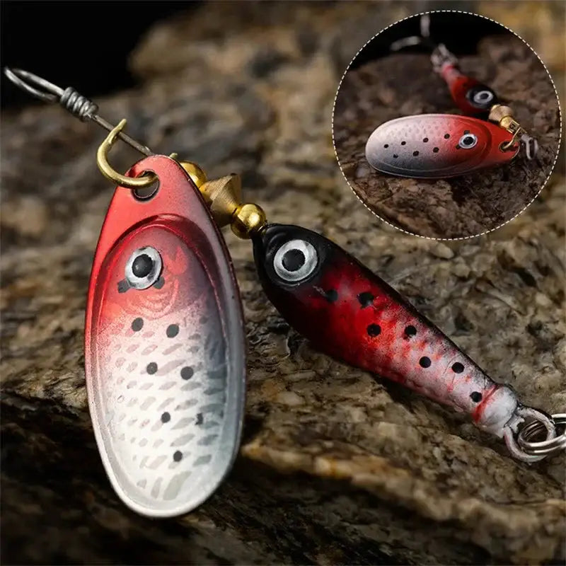 Rotating Metal Spinner Fishing Lure 9.1g 7cm – Sequin Hard Bait with Treble Hook for Bass Pike Carp & Trout | Color: