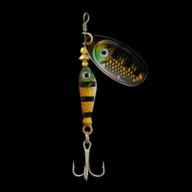 Rotating Metal Spinner Fishing Lure 9.1g 7cm – Sequin Hard Bait with Treble Hook for Bass Pike Carp & Trout | Color: