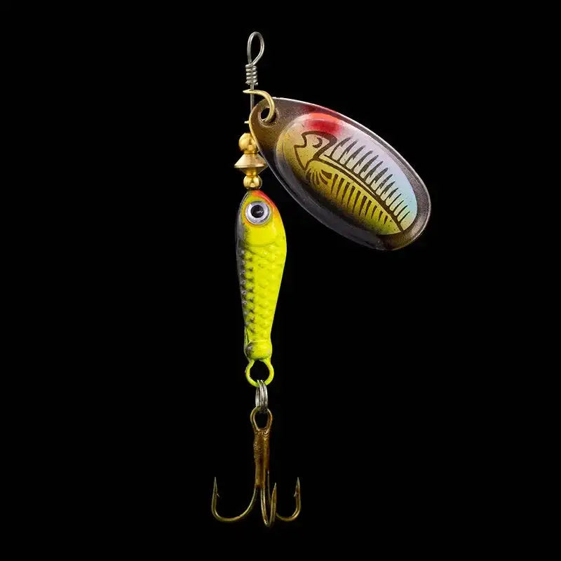 Rotating Metal Spinner Fishing Lure 9.1g 7cm – Sequin Hard Bait with Treble Hook for Bass Pike Carp & Trout | Color: