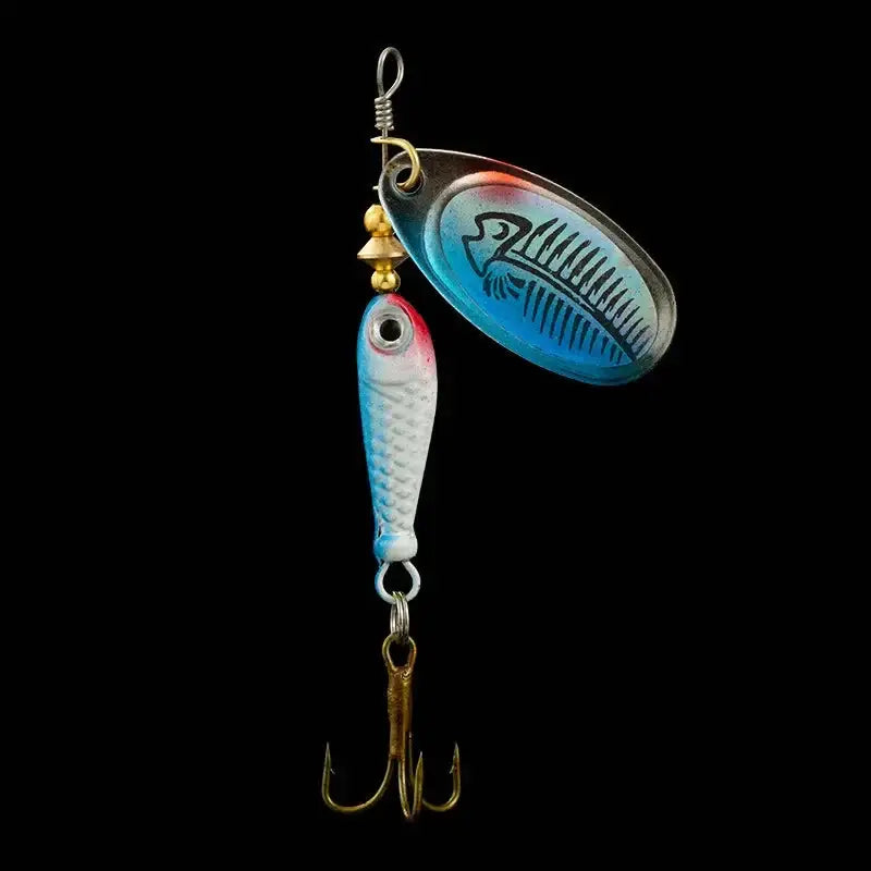 Rotating Metal Spinner Fishing Lure 9.1g 7cm – Sequin Hard Bait with Treble Hook for Bass Pike Carp & Trout | Color: