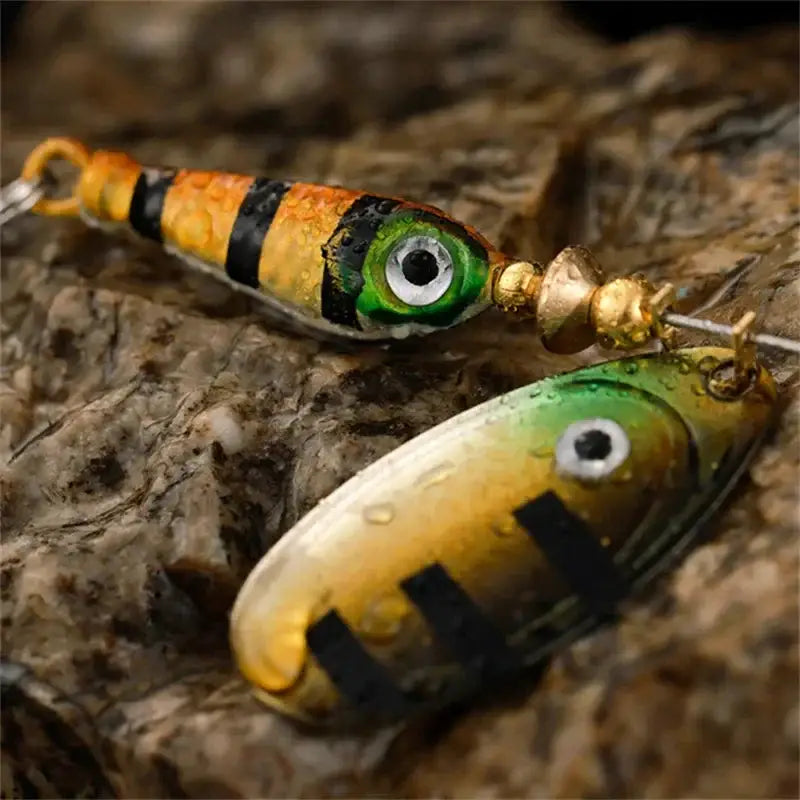 Rotating Metal Spinner Fishing Lure 9.1g 7cm – Sequin Hard Bait with Treble Hook for Bass Pike Carp & Trout | Color: