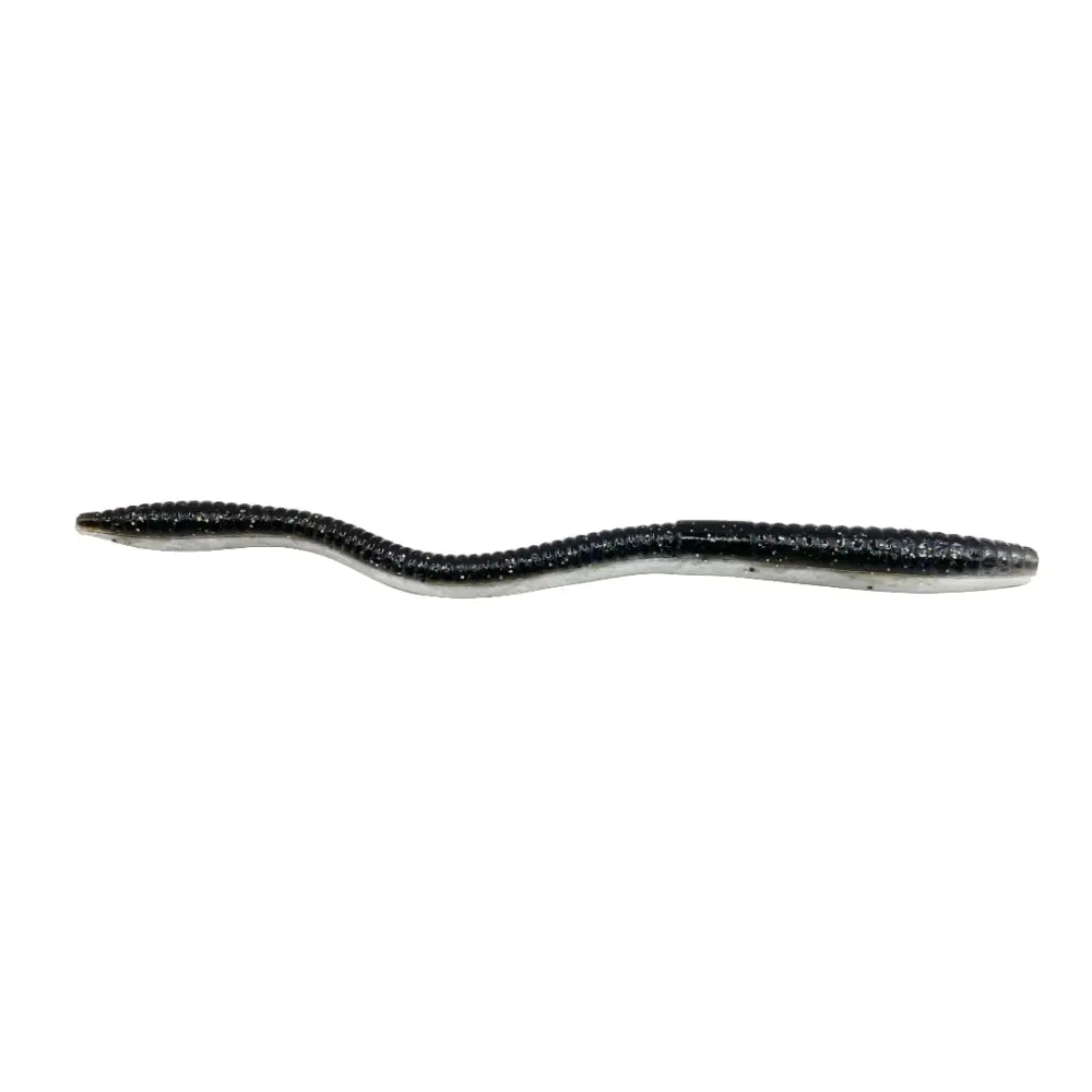 Slim Juicy Flat-Sided Trick Worm 6’’ – 8-Pack | Hendrix Fishing Co. | Color: Black n Blue Dirty Rotten Pumpkin White
