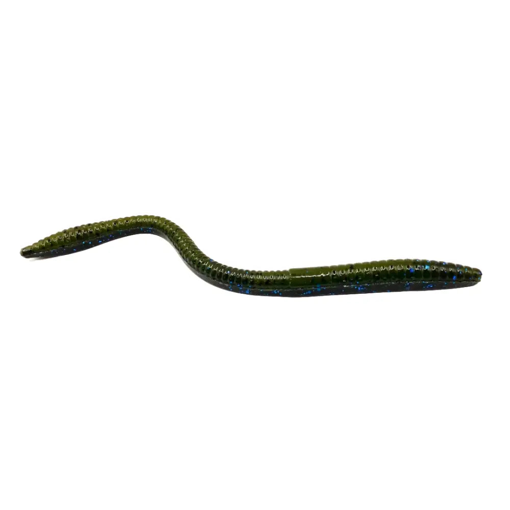 Slim Juicy Flat-Sided Trick Worm 6’’ – 8-Pack | Hendrix Fishing Co. | Color: Black n Blue Dirty Rotten Pumpkin White