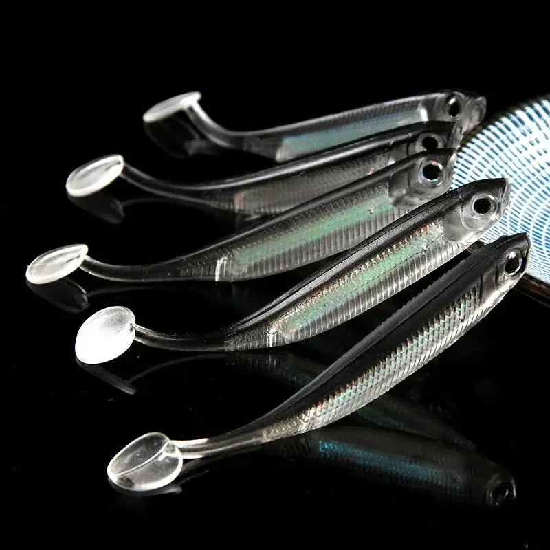 Soft Bait Spinner Lures – 5-Pack (7–9cm 1.7–2.7g) | Color: t lure tip tail - Fishing