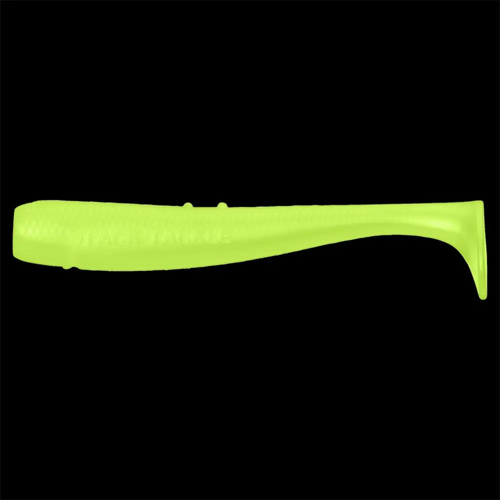 Stack Tackle 5’’ Tail Clapper Soft Plastic, 5-Pack Paddle 6 Colors | Color: White Pink Black Chartreuse Olive Top