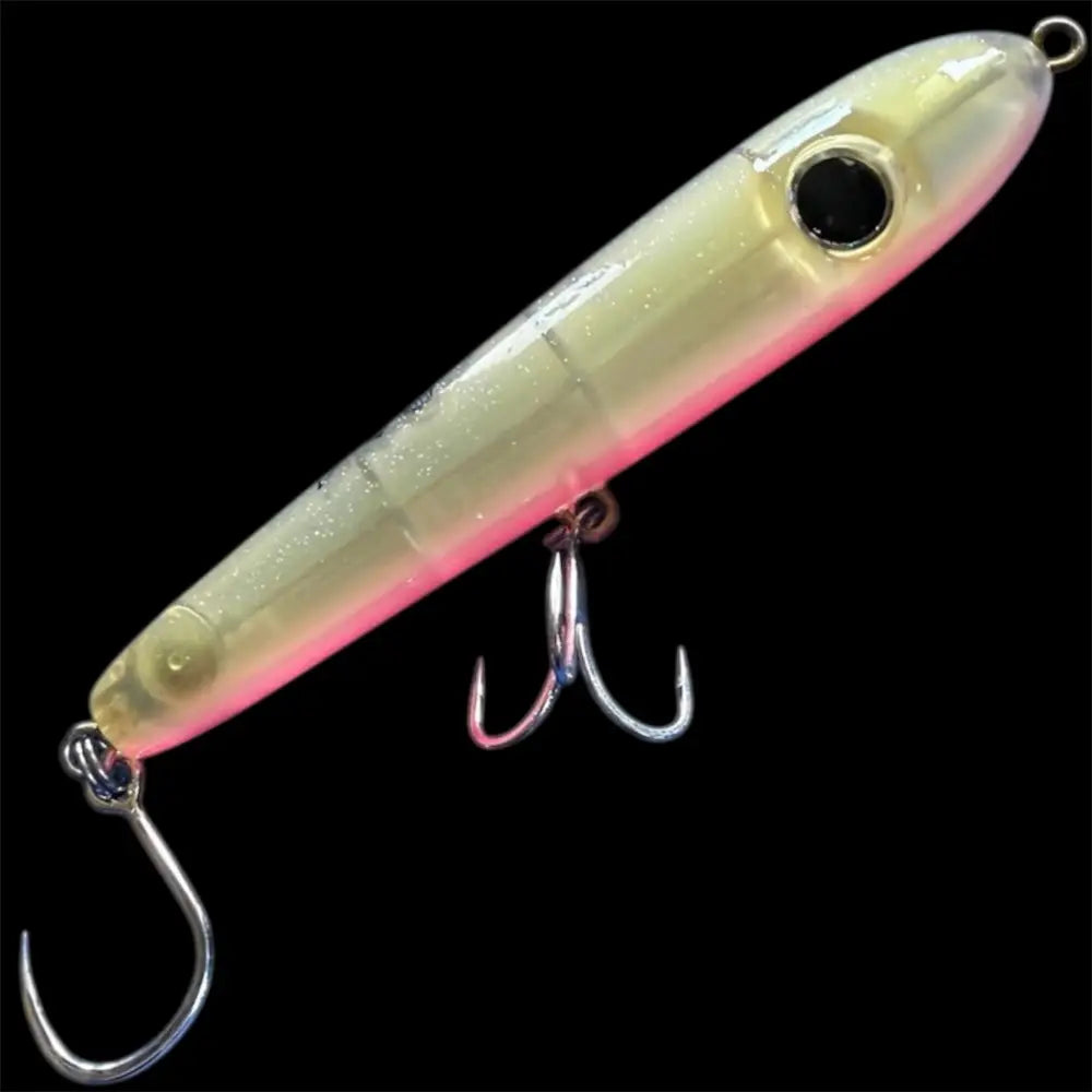 Stack Tackle Beletti Topwater Lure, Thru-Wire BKK Hooks 2 Sizes 8 Colors | Color: Bone Hot Head White Chartreuse