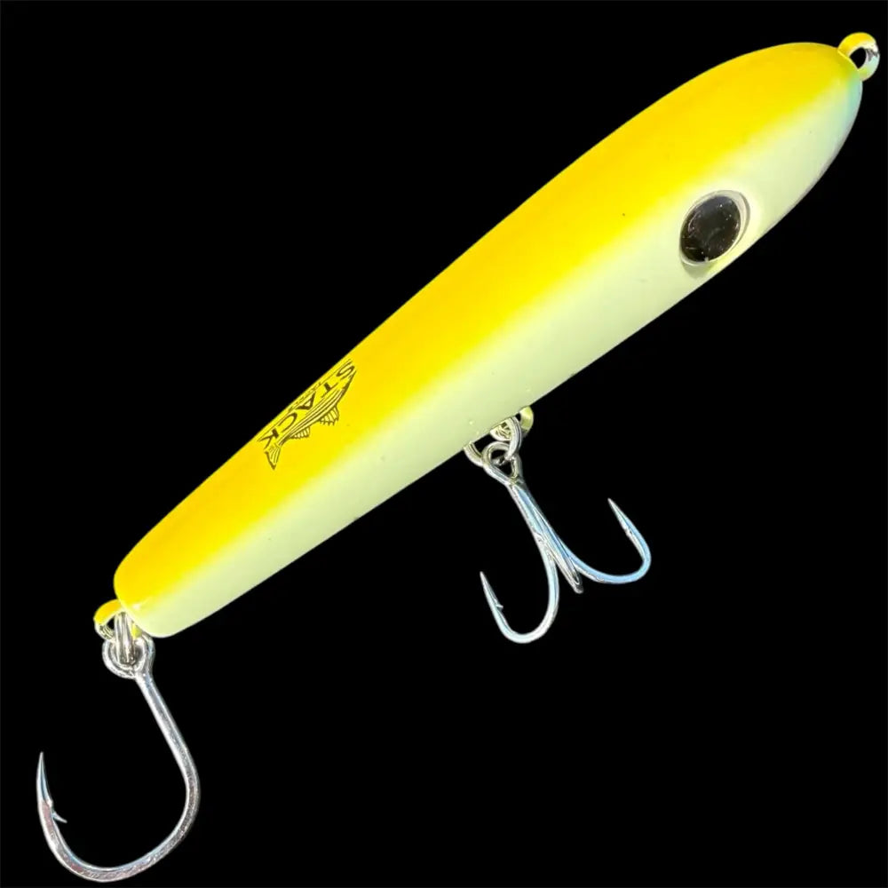 Stack Tackle Beletti Topwater Lure, Thru-Wire BKK Hooks 2 Sizes 8 Colors | Color: Bone Hot Head White Chartreuse