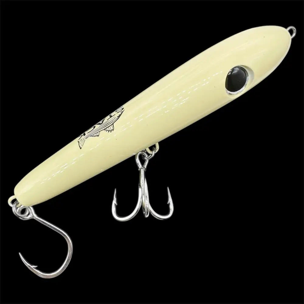 Stack Tackle Beletti Topwater Lure, Thru-Wire BKK Hooks 2 Sizes 8 Colors | Color: Bone Hot Head White Chartreuse