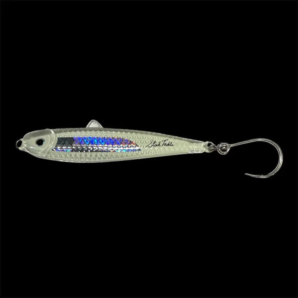 Stack Tackle Chovie Jig, 3/4 oz Mustad Inline Hook Casting & Vertical Jigging 5 Colors | Color: White Pink Sandeel