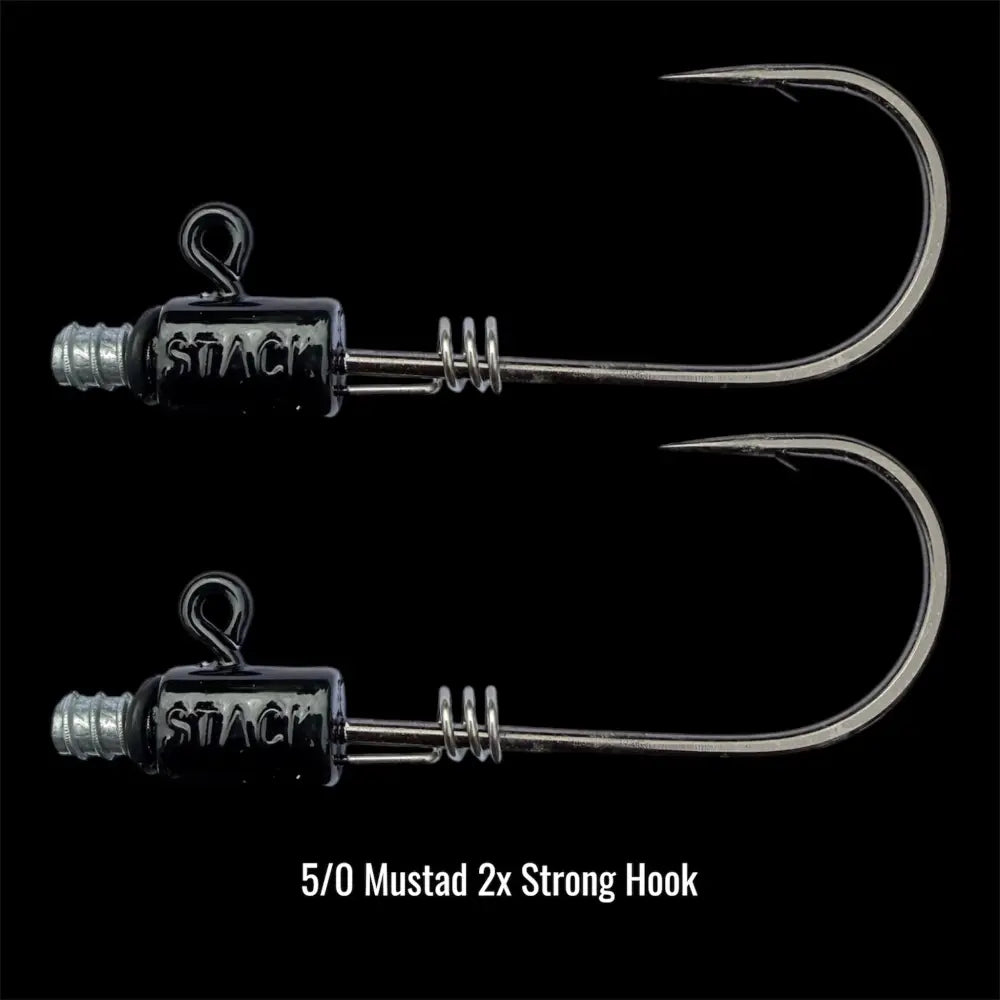 Stack Tackle Screwy Head Replacement Hooks, 5/0 Mustad 2X Strong 2-Pack | Hook option: