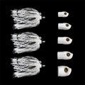 Stack Tackle Skirted Screwy Head Jig Kit, 5 Heads + 3 Mustad Hooks Silicone Skirt 13 Colors | White: White Pink (White