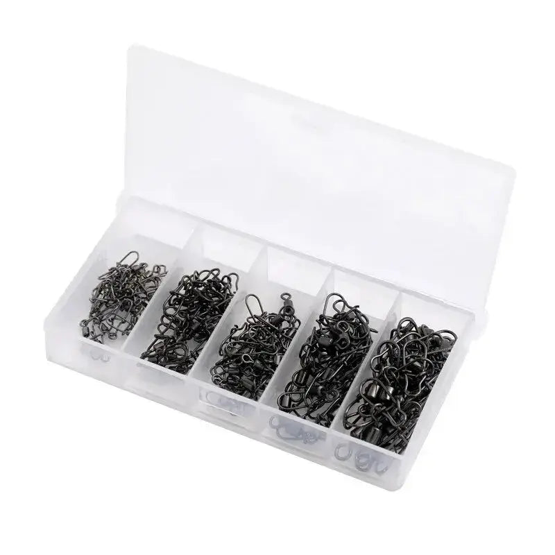 Stainless Steel Rolling Swivel with Snap – High Carbon Fishing Connector (50 or 100 Pack) | Color: 50PCS 100PCS