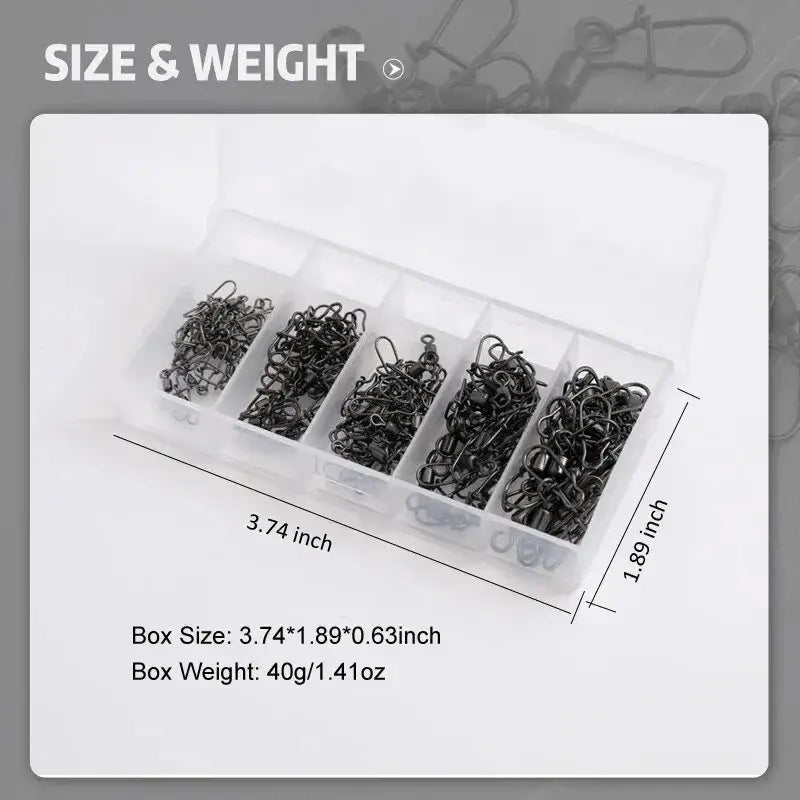 Stainless Steel Rolling Swivel with Snap – High Carbon Fishing Connector (50 or 100 Pack) | Color: 50PCS 100PCS