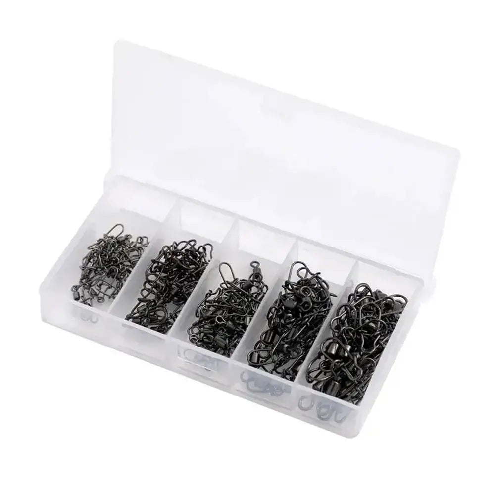 Stainless Steel Rolling Swivel with Snap – High Carbon Fishing Connector (50 or 100 Pack) | Color: 50PCS 100PCS