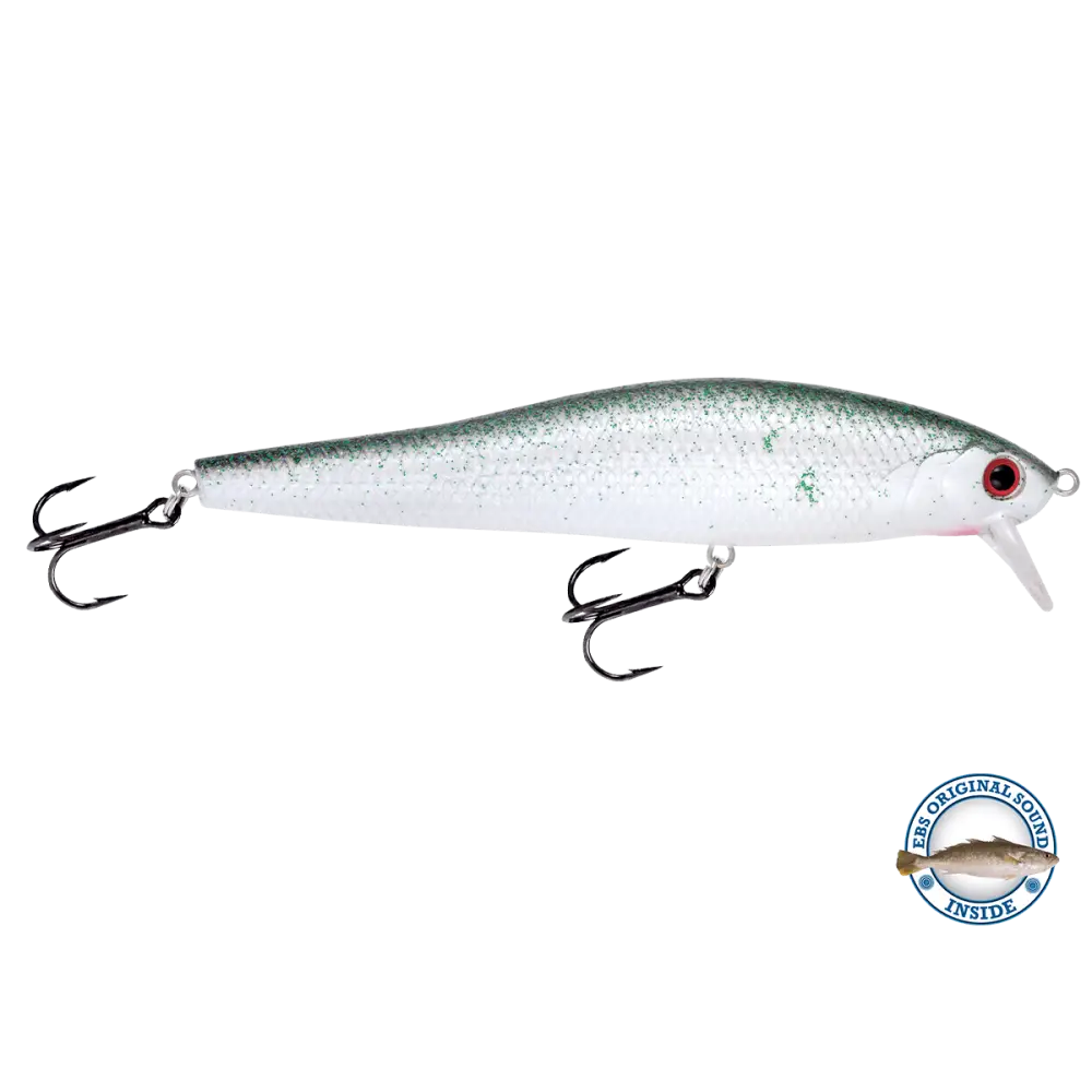 Stick Master 127 Jerkbait 5’’ – EBS Sound Technology | Color: Chartreuse Shad Black Back Chrome Tennessee Candy Blue