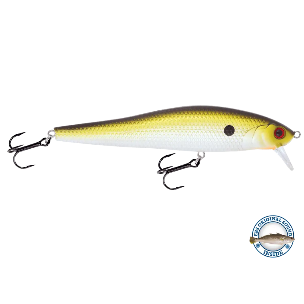 Stick Master 127 Jerkbait 5’’ – EBS Sound Technology | Color: Chartreuse Shad Black Back Chrome Tennessee Candy Blue