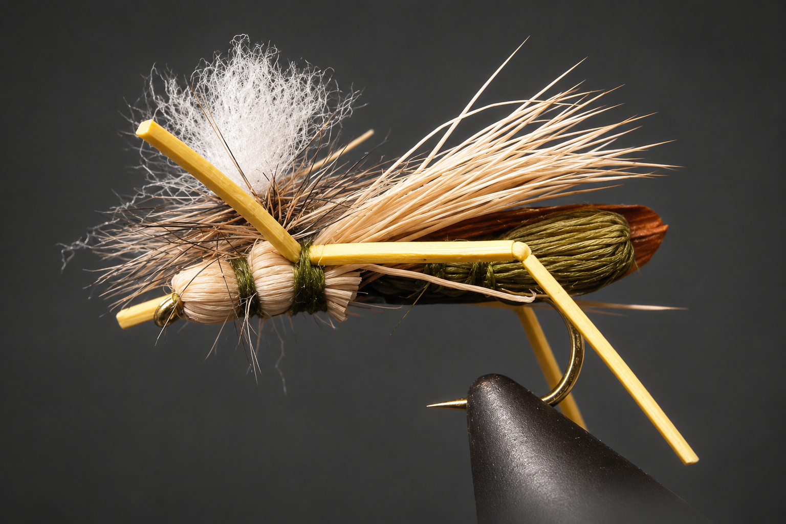 Stone Hopper | Color: Olive Red Tan Yellow | Size: 6 8 10 12 14 16 - 3 Pack - Artificial Fishing Flies