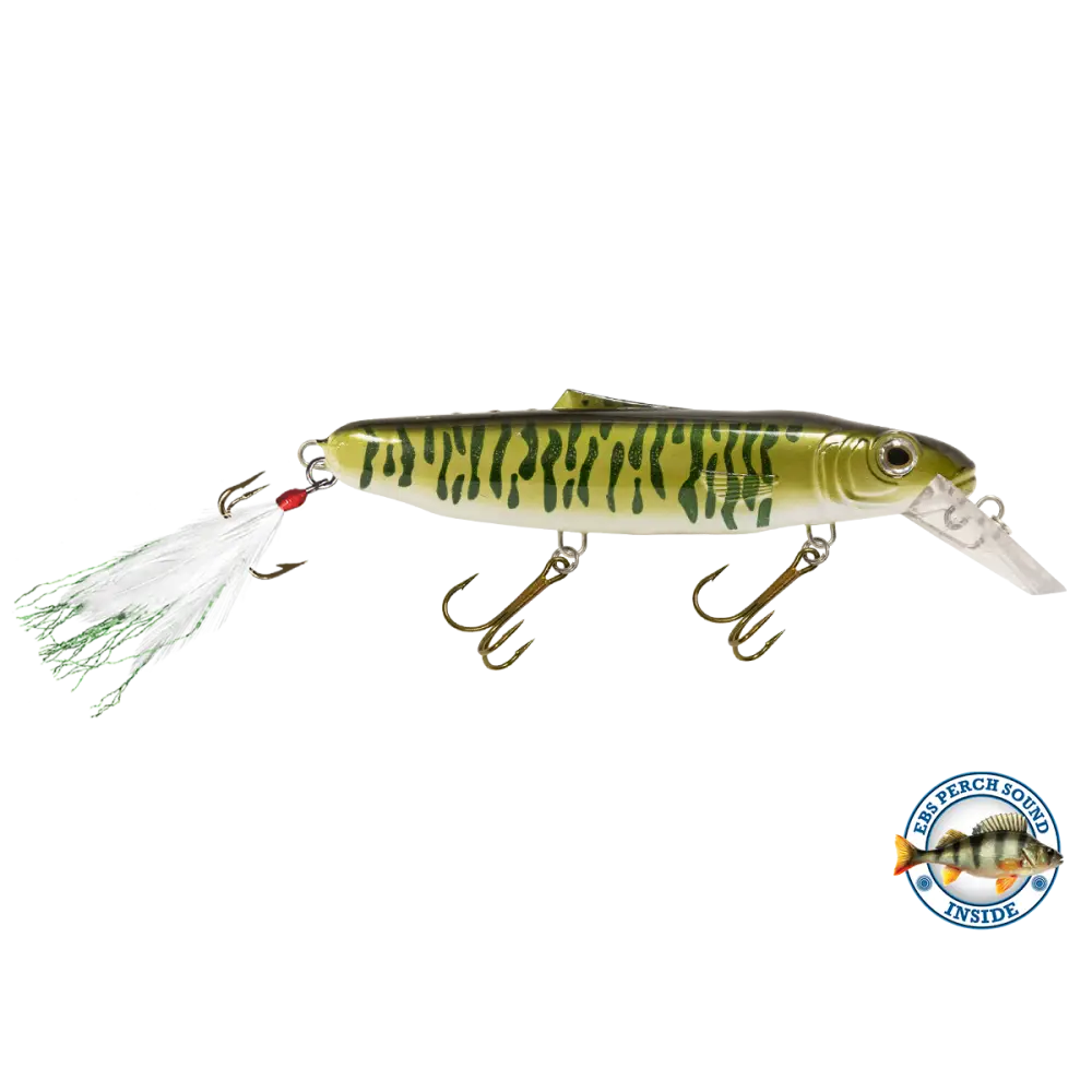 Striker 6.8’’ Musky & Pike Crankbait – EBS Sound Technology | Color Sound: Fire Perch / Green / Red Rover / Threadfin