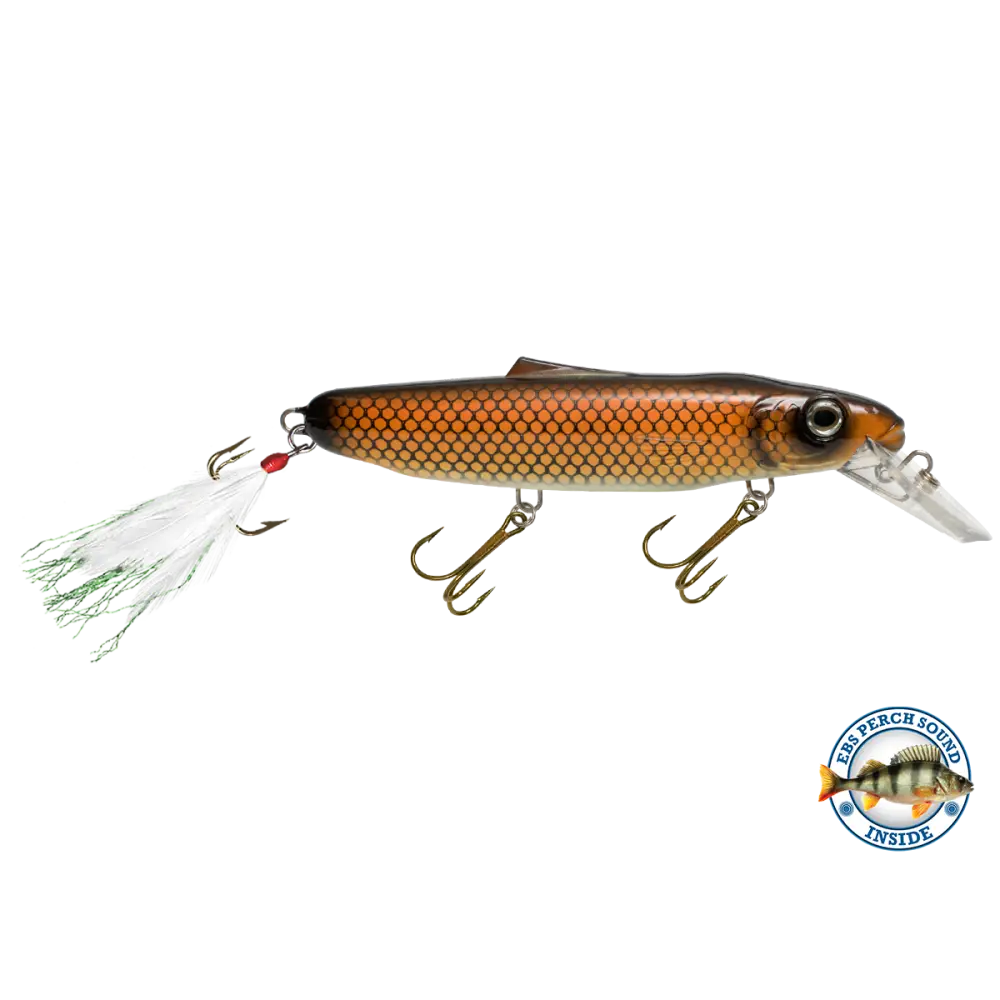 Striker 6.8’’ Musky & Pike Crankbait – EBS Sound Technology | Color Sound: Fire Perch / Green / Red Rover / Threadfin