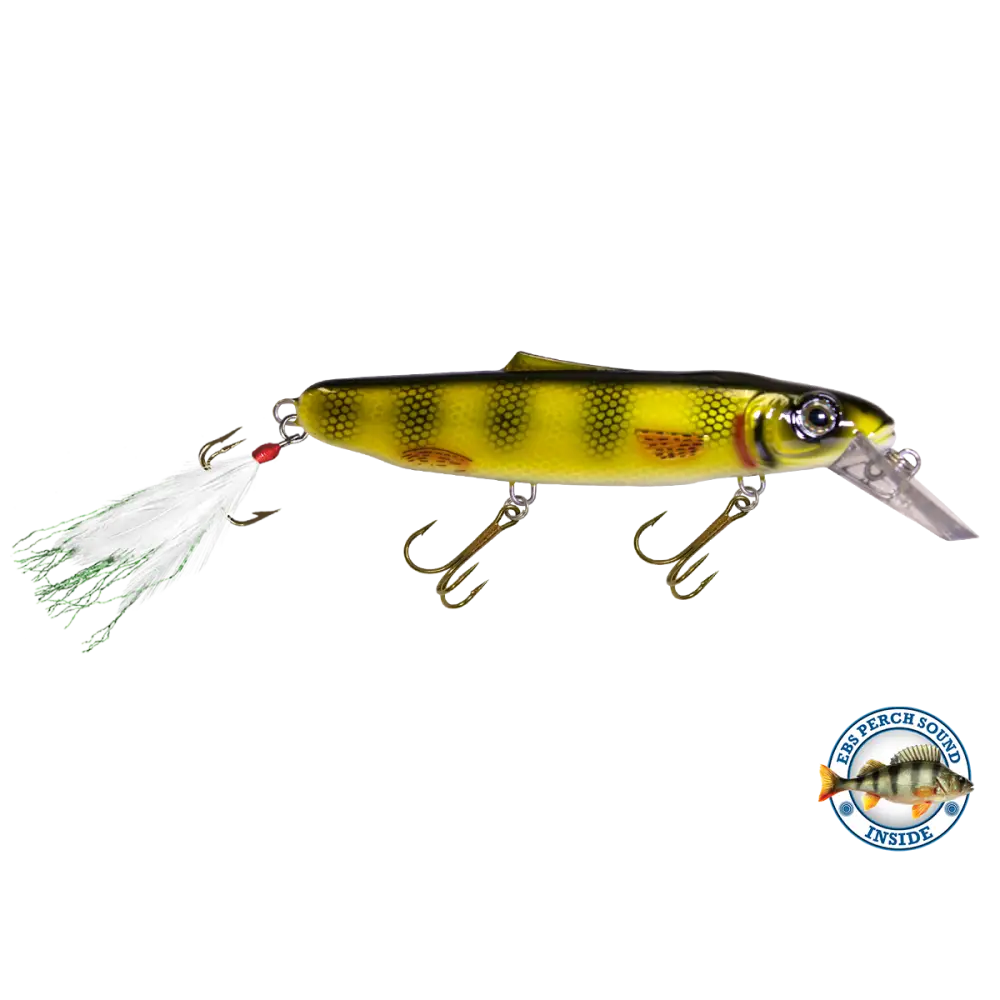 Striker 6.8’’ Musky & Pike Crankbait – EBS Sound Technology | Color Sound: Fire Perch / Green / Red Rover / Threadfin