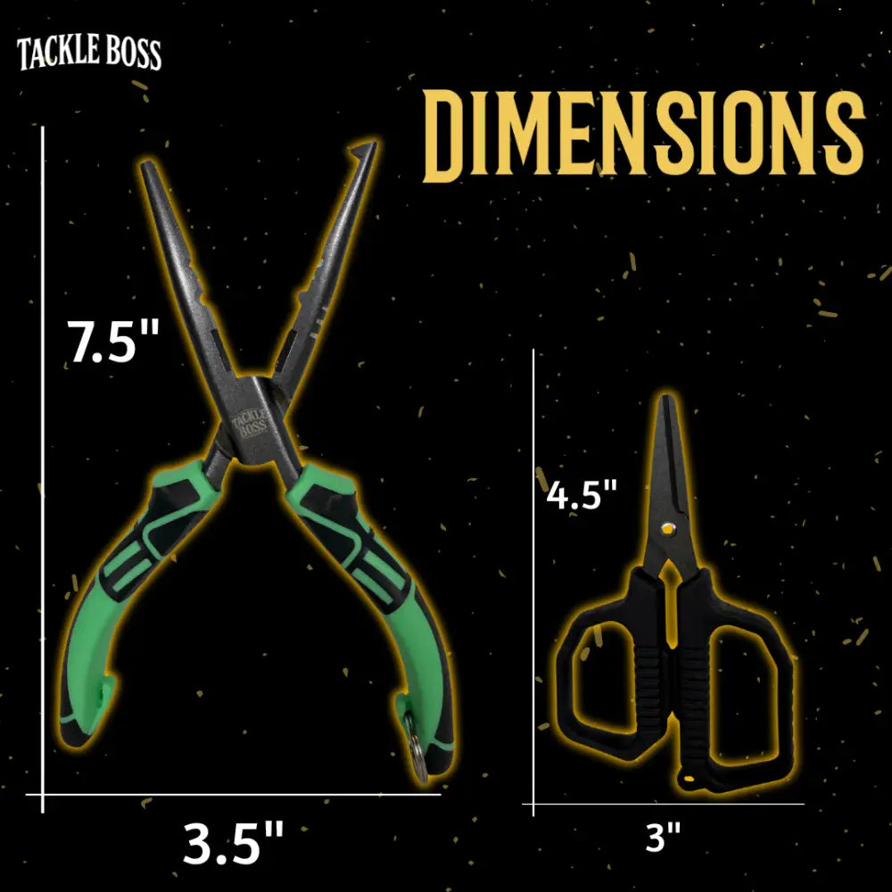 Tackle Boss 4 pcs Outlaw Fishing Plier Set | Color: Teal Orange Yellow Red Pink - Pliers