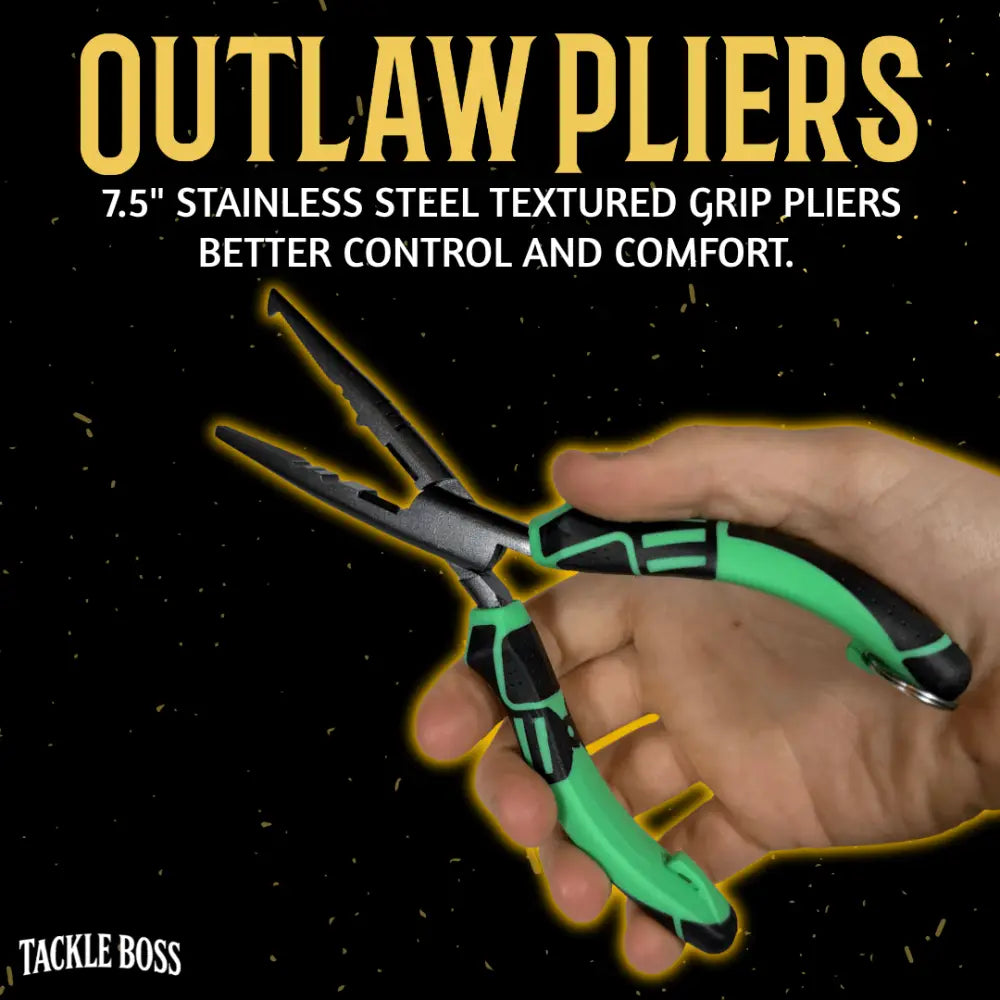 Tackle Boss 4 pcs Outlaw Fishing Plier Set | Color: Teal Orange Yellow Red Pink - Pliers