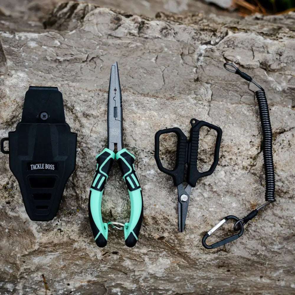 Tackle Boss 4 pcs Outlaw Fishing Plier Set | Color: Teal Orange Yellow Red Pink - Pliers