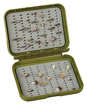 TF Fly Boxes w/ Hook Threaders | Color: Grey Olive Tan - Fishing