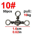 Trident T-Swivel Connectors – 50-Pack (Sizes 2–10) | Color: size 10 2 6 4 8 - Terminal Tackle
