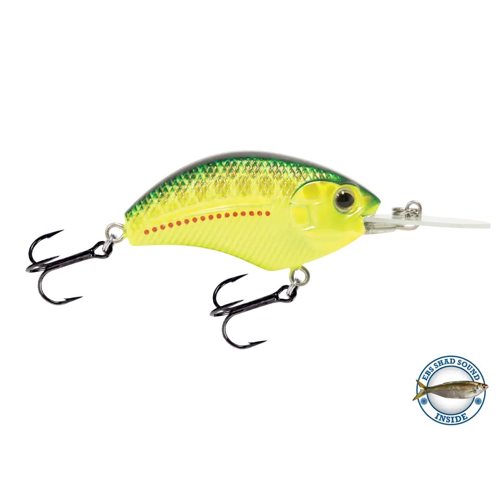 Vapor 50 Medium-Diving Crankbait for Bass – EBS Sound Technology | Color: Copperhead Chartreuse Shad Melon Splatter AYU