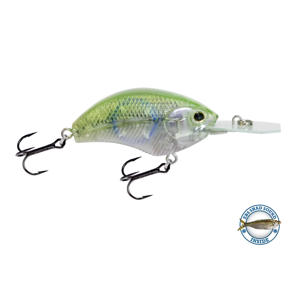Vapor 50 Medium-Diving Crankbait for Bass – EBS Sound Technology | Color: Copperhead Chartreuse Shad Melon Splatter AYU