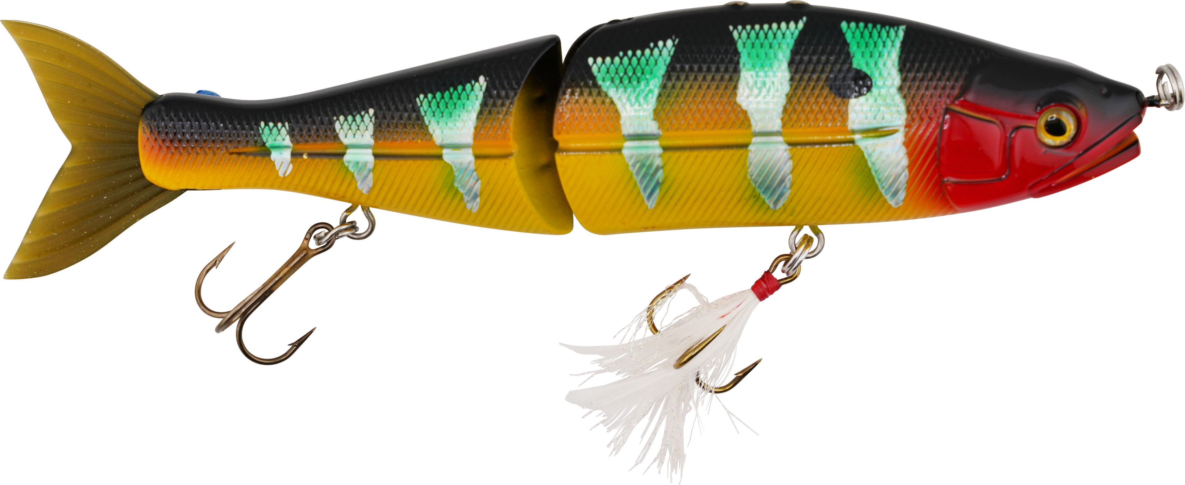 Venom 8’’ Swimbait for Musky Stripers & Trophy Bass – EBS Sound Technology | Color Sound: Matte Tiger / Perch