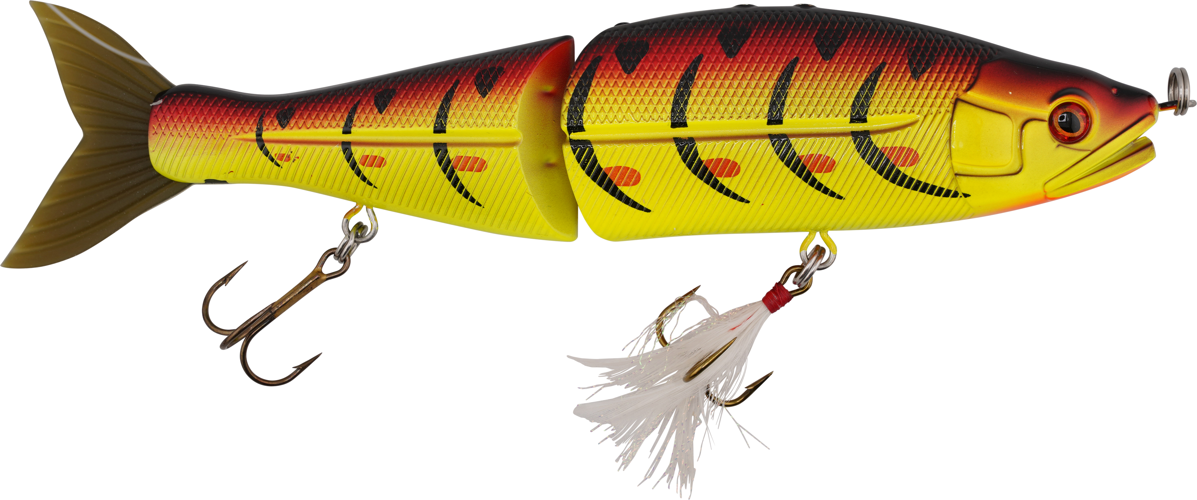 Venom 8’’ Swimbait for Musky Stripers & Trophy Bass – EBS Sound Technology | Color Sound: Matte Tiger / Perch