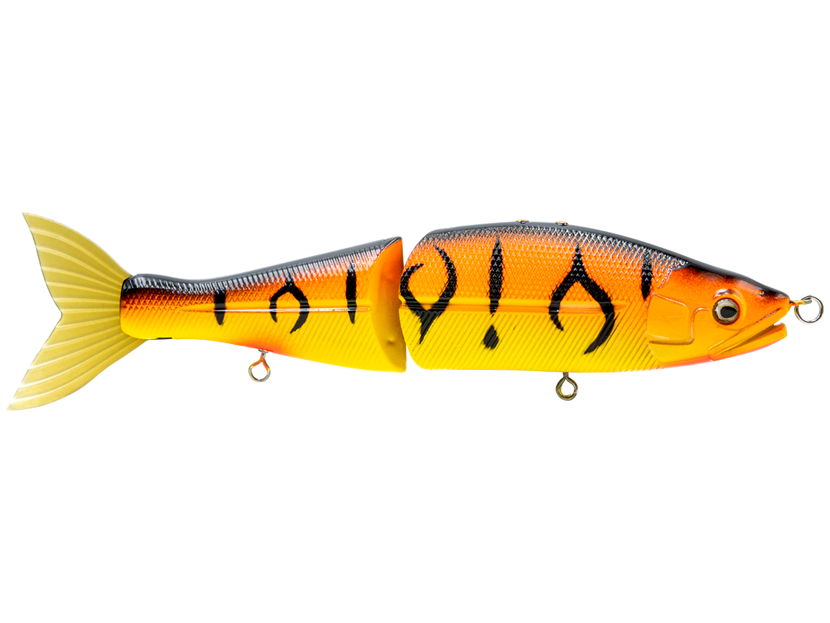 Venom 8’’ Swimbait for Musky Stripers & Trophy Bass – EBS Sound Technology | Color Sound: Matte Tiger / Perch