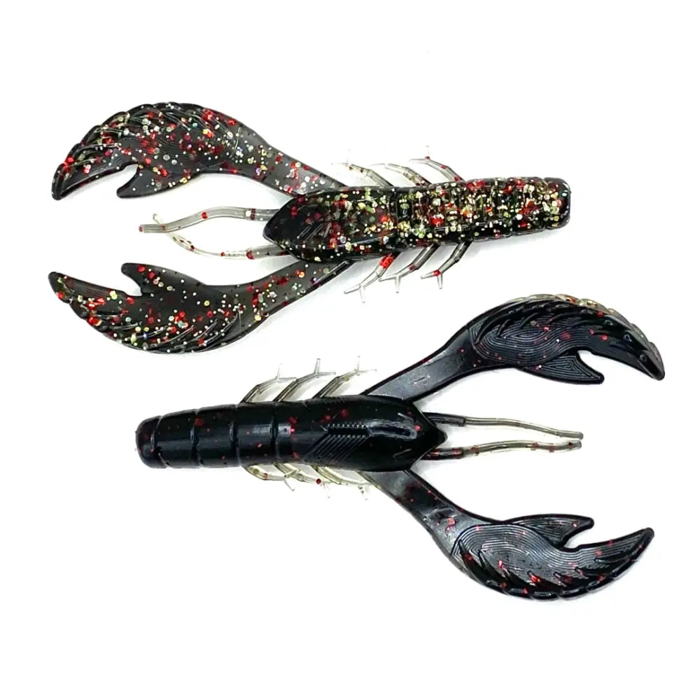 Voodoo Craw 4’’ Soft Plastic – 6-Pack | Hendrix Fishing Co. | Color: Okeechobee Green Pumpkin Blk n Blue Fire Red Glitz