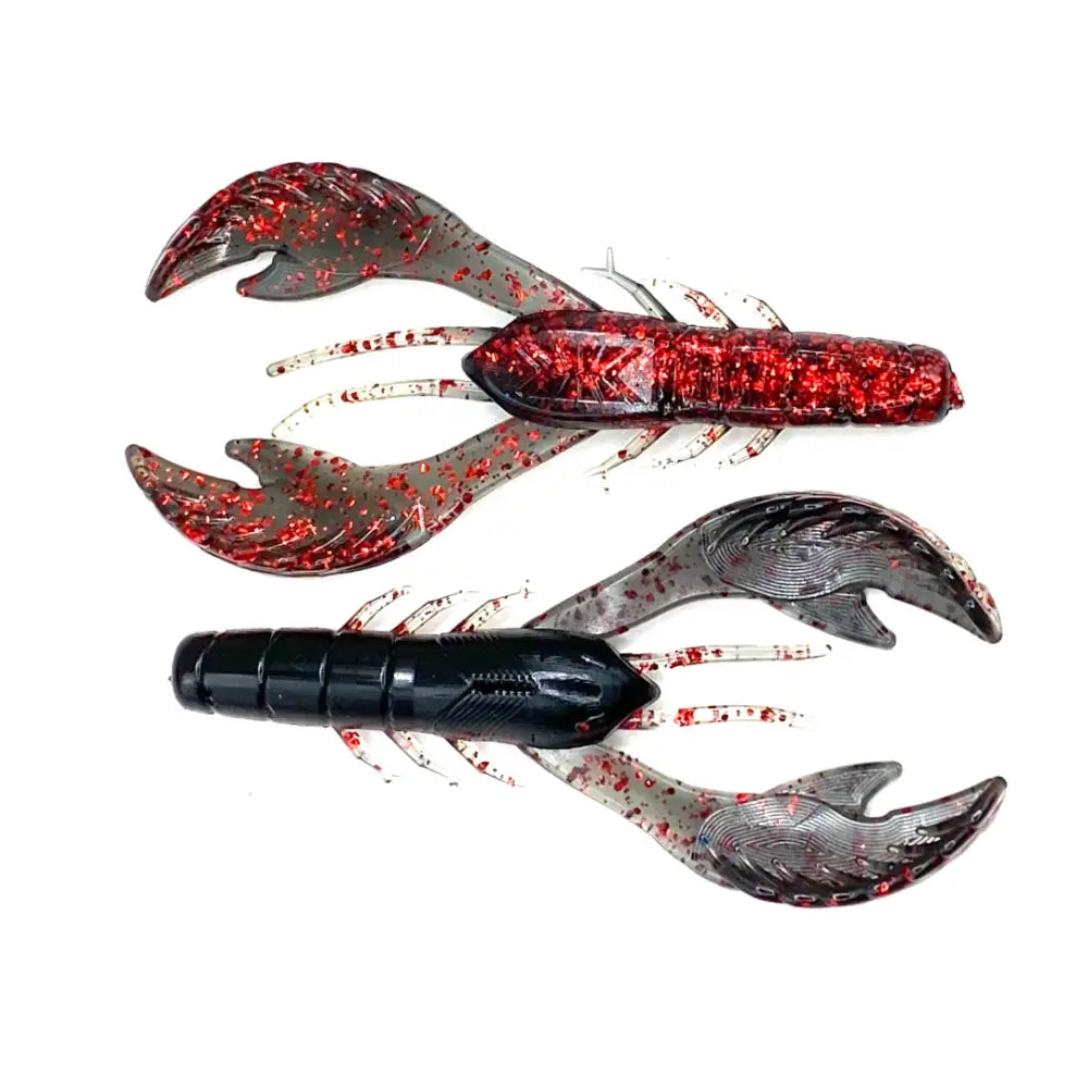 Voodoo Craw 4’’ Soft Plastic – 6-Pack | Hendrix Fishing Co. | Color: Okeechobee Green Pumpkin Blk n Blue Fire Red Glitz