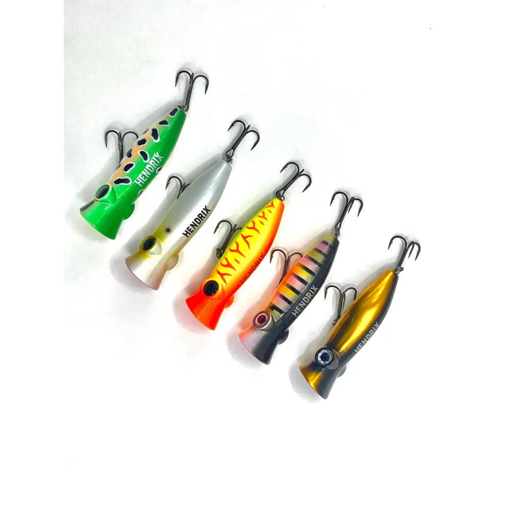 Voodoo Pop 80 Popper Lure – 3’’ / ½ oz | Hendrix Fishing Co. | Color Options: Tropic Sunrise -001 Clear-water Frog