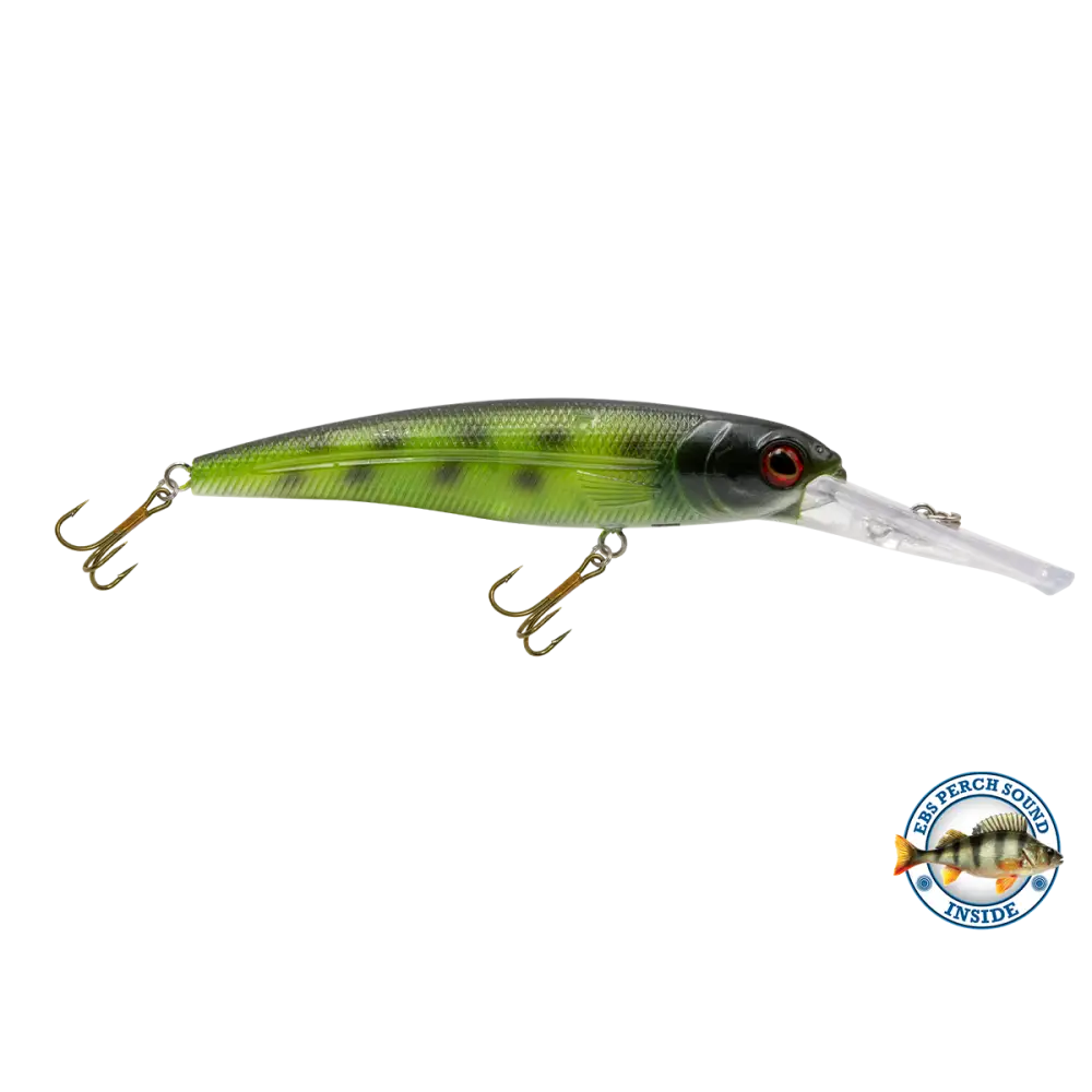 Voyager 15 Walleye Deep-Diving Trolling Crankbait – EBS Sound Technology | Color & Sound: Yellow Sunrise / Minnow Pink