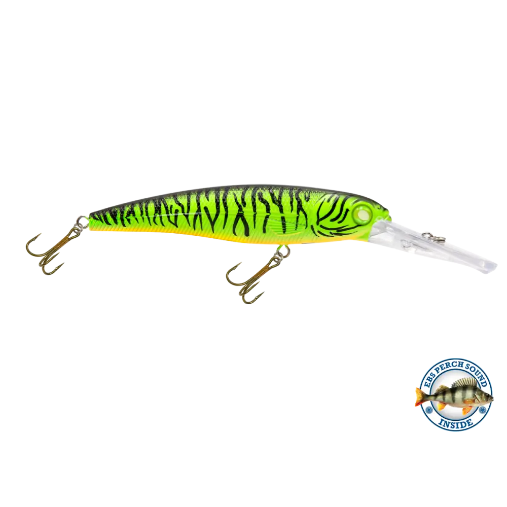 Voyager 15 Walleye Deep-Diving Trolling Crankbait – EBS Sound Technology | Color & Sound: Yellow Sunrise / Minnow Pink